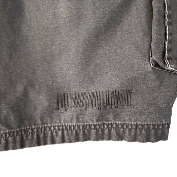 Vtg Y2K Cargo Shorts Mens 32 Gray Flap Pocket Bird Logo D‎ Ring Hong Kong Thick - Picture 2 of 7